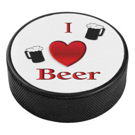Ich höre Bierdesign Eishockey Puck