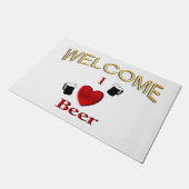 Ich höre Bierdesign Fußmatte (Schrägansicht)