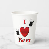 Ich höre Bierdesign Pappbecher (Rückseite)