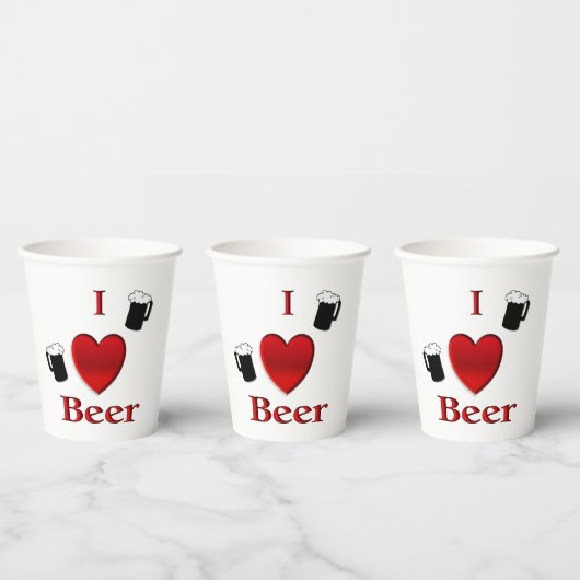 Ich höre Bierdesign Pappbecher (Multi)