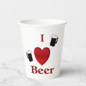 Ich höre Bierdesign Pappbecher (Vorderseite)