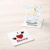 Ich höre Bierdesign Rechteckiger Pappuntersetzer (Vor Ort)