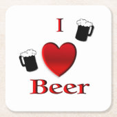 Ich höre Bierdesign Rechteckiger Pappuntersetzer (Vorderseite)