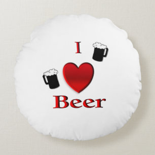 Ich höre Bierdesign Rundes Kissen