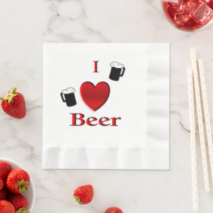 Ich höre Bierdesign Serviette