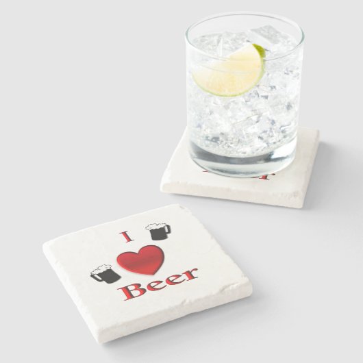 Ich höre Bierdesign Steinuntersetzer (Seitenansicht)