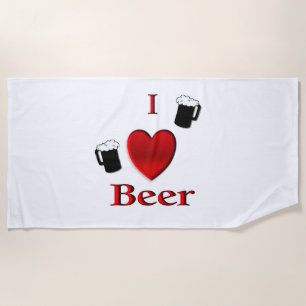 Ich höre Bierdesign Strandtuch