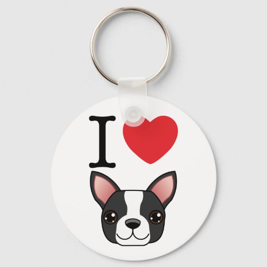 Ich höre Boston Terriers Schlüsselanhänger (Vorderseite)