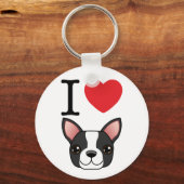 Ich höre Boston Terriers Schlüsselanhänger (Vorderseite)