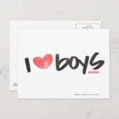Ich höre Boys pink Postkarte (Vorne/Hinten)