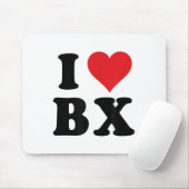 Ich höre Bx-Initialen I Liebe B.x. Mousepad (Mit Mouse)