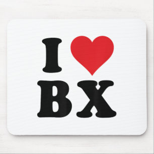 Ich höre Bx-Initialen I Liebe B.x. Mousepad