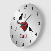 Ich höre Cats Wall Clock Große Wanduhr (Winkel)