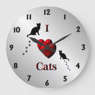 Ich höre Cats Wall Clock Große Wanduhr