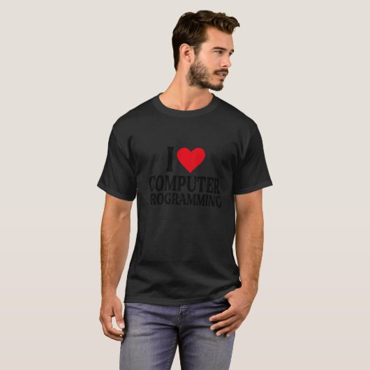 Ich höre Computerprogrammierung in Liebe Computere T-Shirt (Vorne ganz)