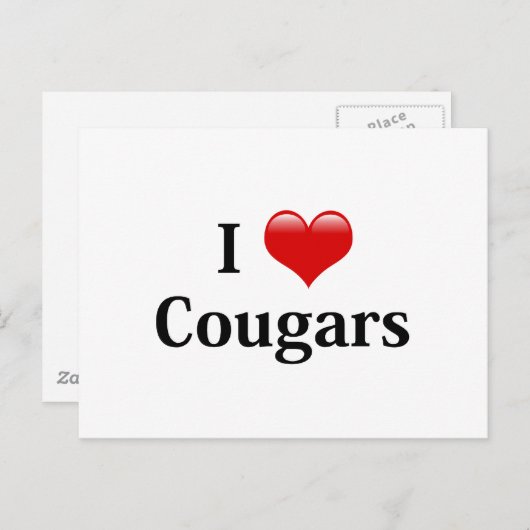 Ich höre Cougars Postkarte (Vorne/Hinten)