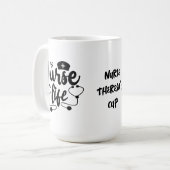 Ich höre das Leben der Krankenschwester | Funny Nu Kaffeetasse (Vorderseite Links)