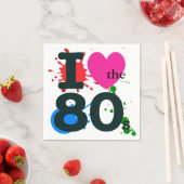 Ich höre den 80er Cocktail Napkin Serviette (Beispiel)