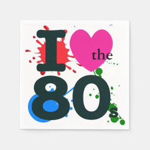 Ich höre den 80er Cocktail Napkin Serviette
