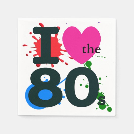 Ich höre den 80er Cocktail Napkin Serviette (Vorderseite)