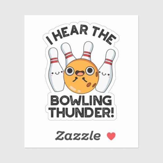Ich höre den Bowling Thunder Funny Sports Puff Aufkleber (Blatt)