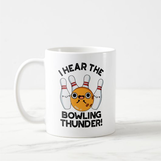 Ich höre den Bowling Thunder Funny Sports Puff Kaffeetasse (Links)
