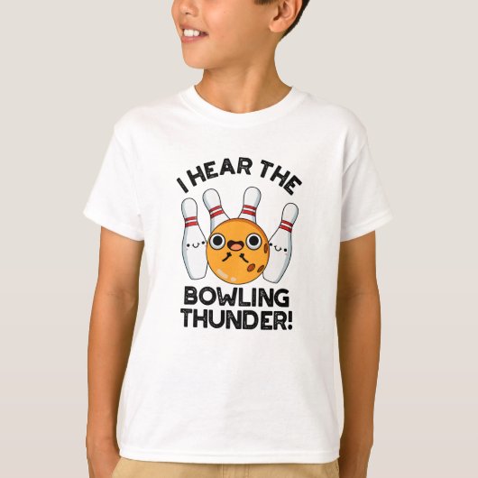 Ich höre den Bowling Thunder Funny Sports Puff T-Shirt (Vorderseite)
