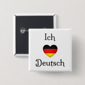 "Ich höre Deutsch" Lieblings-Sprachschulfach Button (Vorne & Hinten)