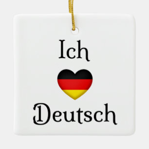 "Ich höre Deutsch" Lieblings-Sprachschulfach Keramikornament