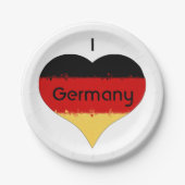 Ich höre deutsche Flagge Pappteller (Vorderseite)