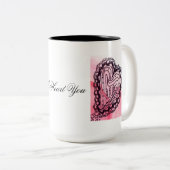 Ich höre dich Extravagante rote Herzen Zweifarbige Tasse (VorderseiteRechts)