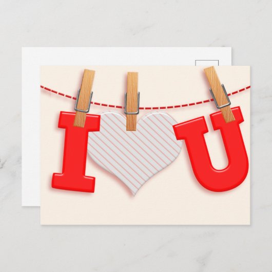 Ich höre dich platonisches Valentin Postkarte (Vorne/Hinten)