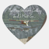 Ich höre die Berge und die Wasserwege Herz-Aufkleber (Vorderseite)