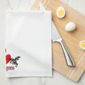 Ich höre Drachen Geschirrtuch (Viertel Falte)