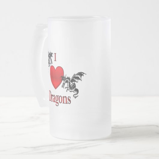 Ich höre Drachen Mattglas Bierglas (Vorderseite Links)