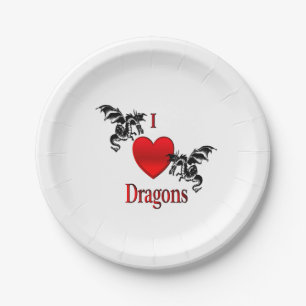 Ich höre Drachen Pappteller