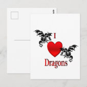 Ich höre Drachen Postkarte (Vorne/Hinten)