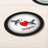 Ich höre Drachen Runder Pappuntersetzer (Angewinkelt)