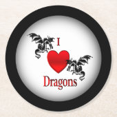 Ich höre Drachen Runder Pappuntersetzer (Vorderseite)