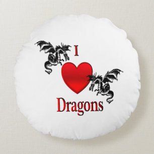 Ich höre Drachen Rundes Kissen