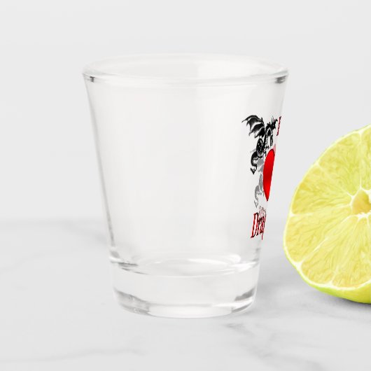 Ich höre Drachen Schnapsglas (Links)