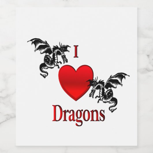 Ich höre Drachen Weinetikett (Einzelnes Label)