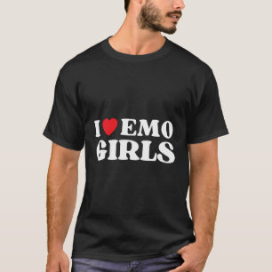 Ich höre Emo Girls Funny Zitat Red Heart Emo Girl T-Shirt