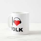 Ich höre Folk Funny Mug Kaffeetasse (Vorderseite Links)