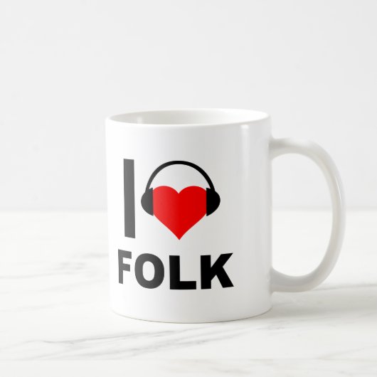Ich höre Folk Funny Mug Kaffeetasse (Rechts)
