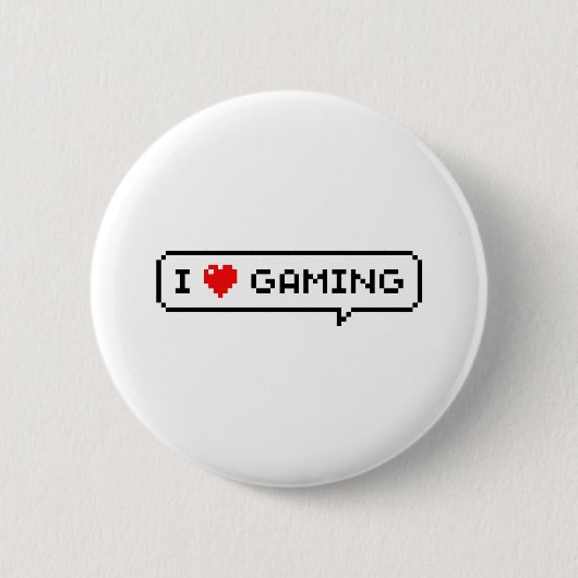 Ich höre Gaming I Liebe Gaming Simple Pixel Art Button (Vorderseite)