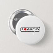 Ich höre Gaming I Liebe Gaming Simple Pixel Art Button (Vorne & Hinten)