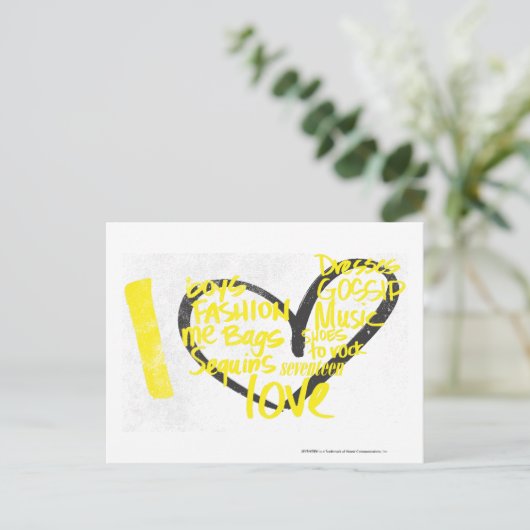 Ich höre Graffiti Yellow Postkarte (Stehend Vorderseite)