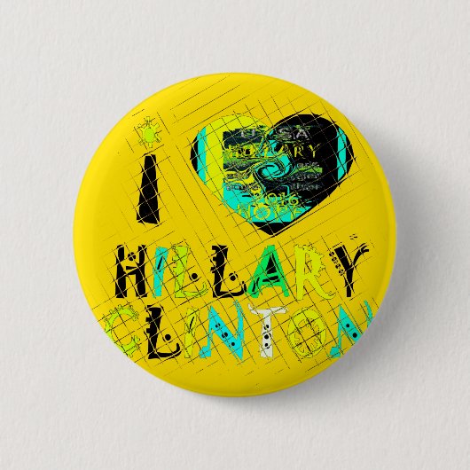 Ich höre Hillary Clinton: Graffiti Expression Art Button (Vorderseite)