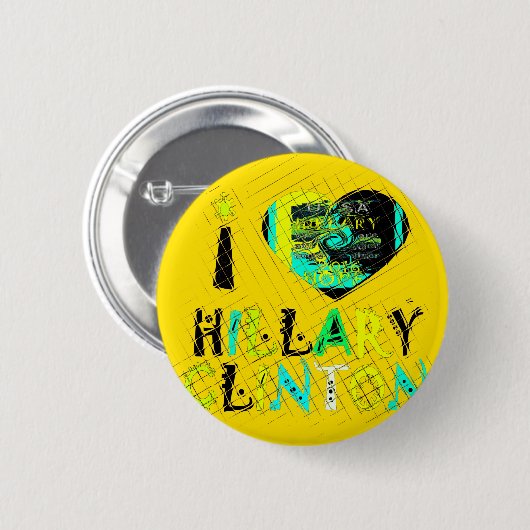 Ich höre Hillary Clinton: Graffiti Expression Art Button (Vorne & Hinten)